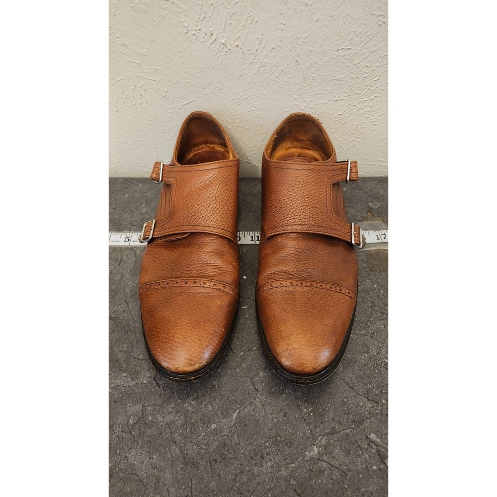 Mercanti Florentini Dress Shoes Monk Strap Brown Leather Mens Size 12 Italy Made